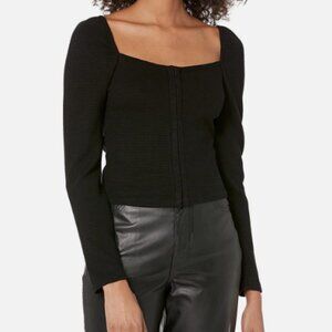 BB Dakota Steve Madden Ribbed Corset-Seamed Top